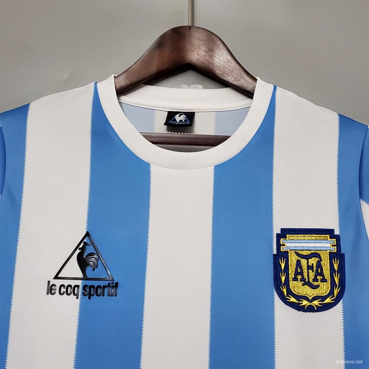 Retro 1986 Argentina home Soccer Jersey