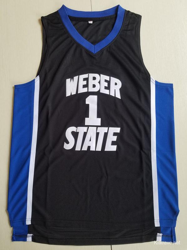 Damian Lillard 1 Weber State College Black Basketball Jersey