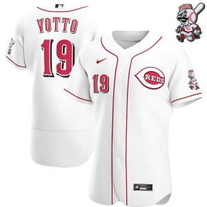 Men's Joey Votto White Home 2020 Authentic Player Team Jersey