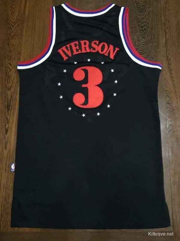 Men's Allen Iverson Black Retro Classic Team Jersey