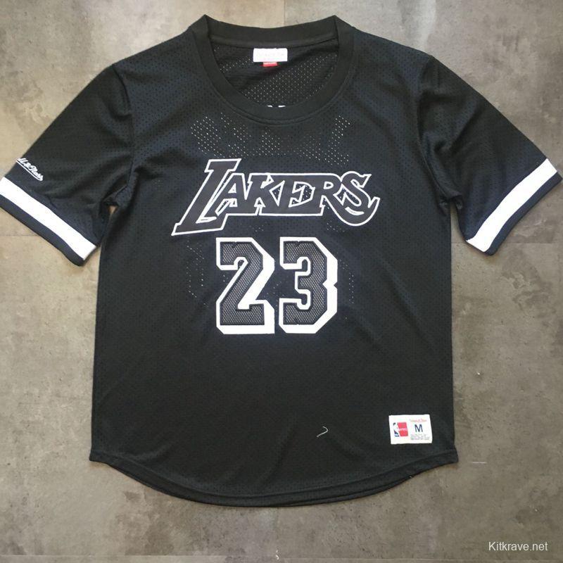 Men's LeBron James Black Retro Classic Team Short Sleeve Jersey