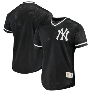 Men's Black Mesh V-Neck Throwback Jersey