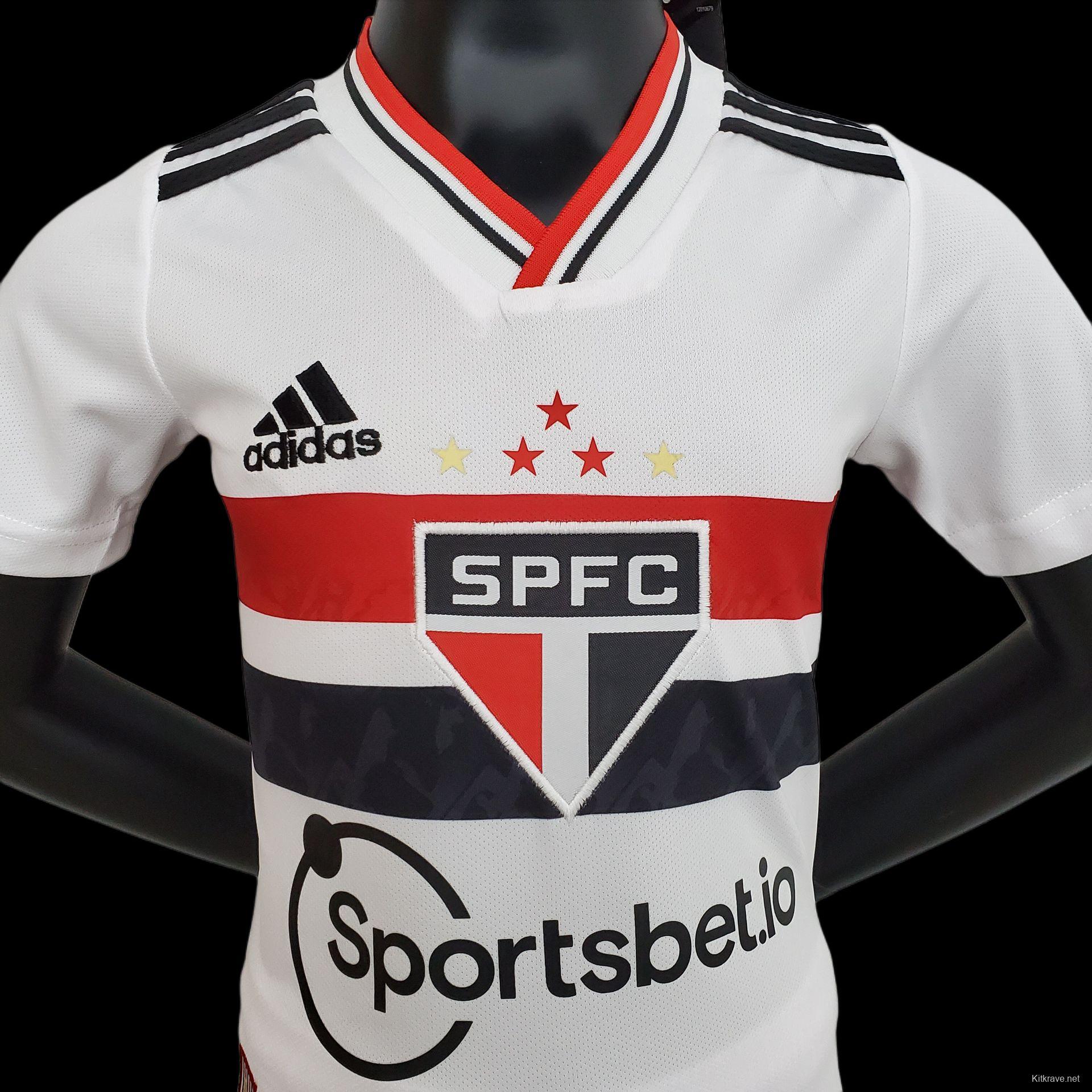 22/23 Kids São Paulo Home Size 16-28 Soccer Jersey