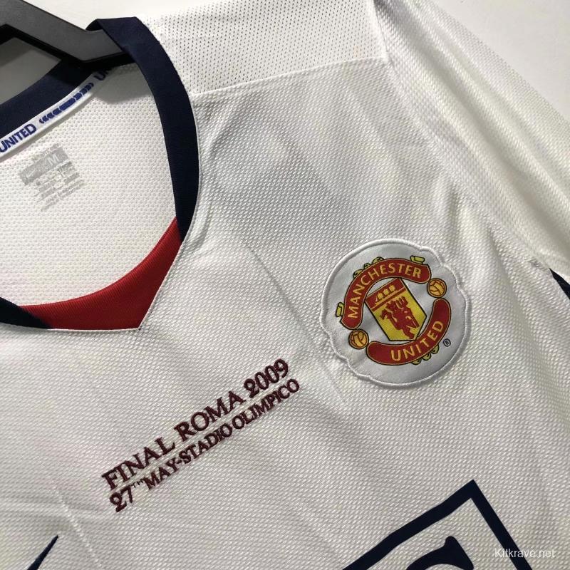 Retro 08/09 Manchester United Away Champions Version Soccer Jersey