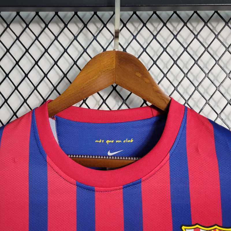 Retro Long Sleeve 11-12 Barcelona Home Soccer Jersey