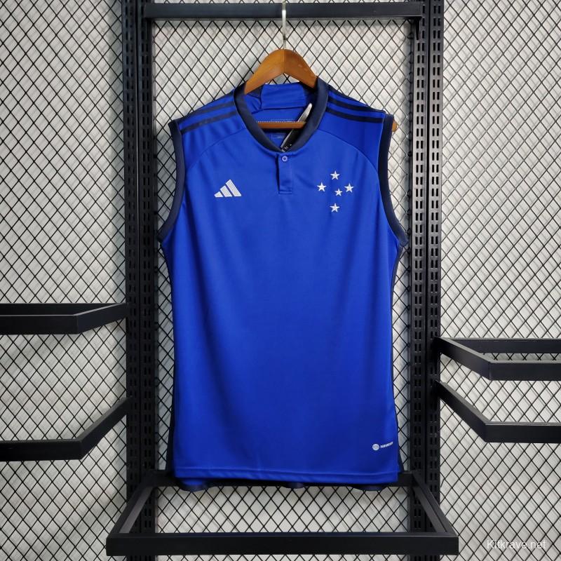 23-24 Cruzeiro Home Blue Vest Jersey