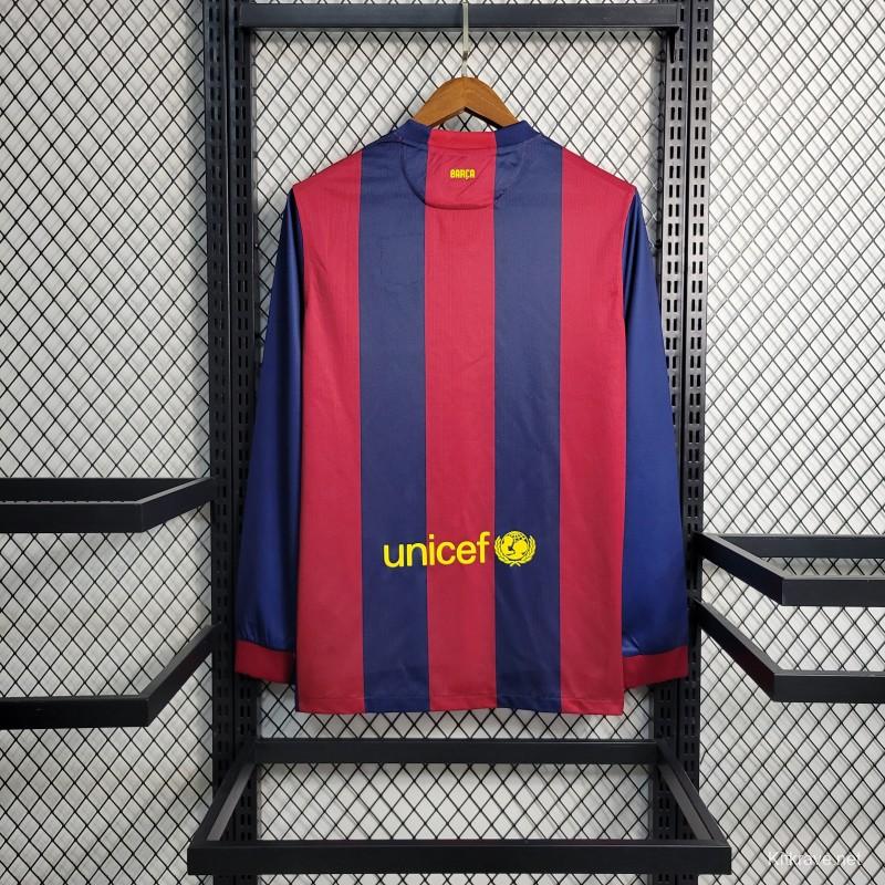Retro14-15 Barcelona Home Long Sleeve Jersey