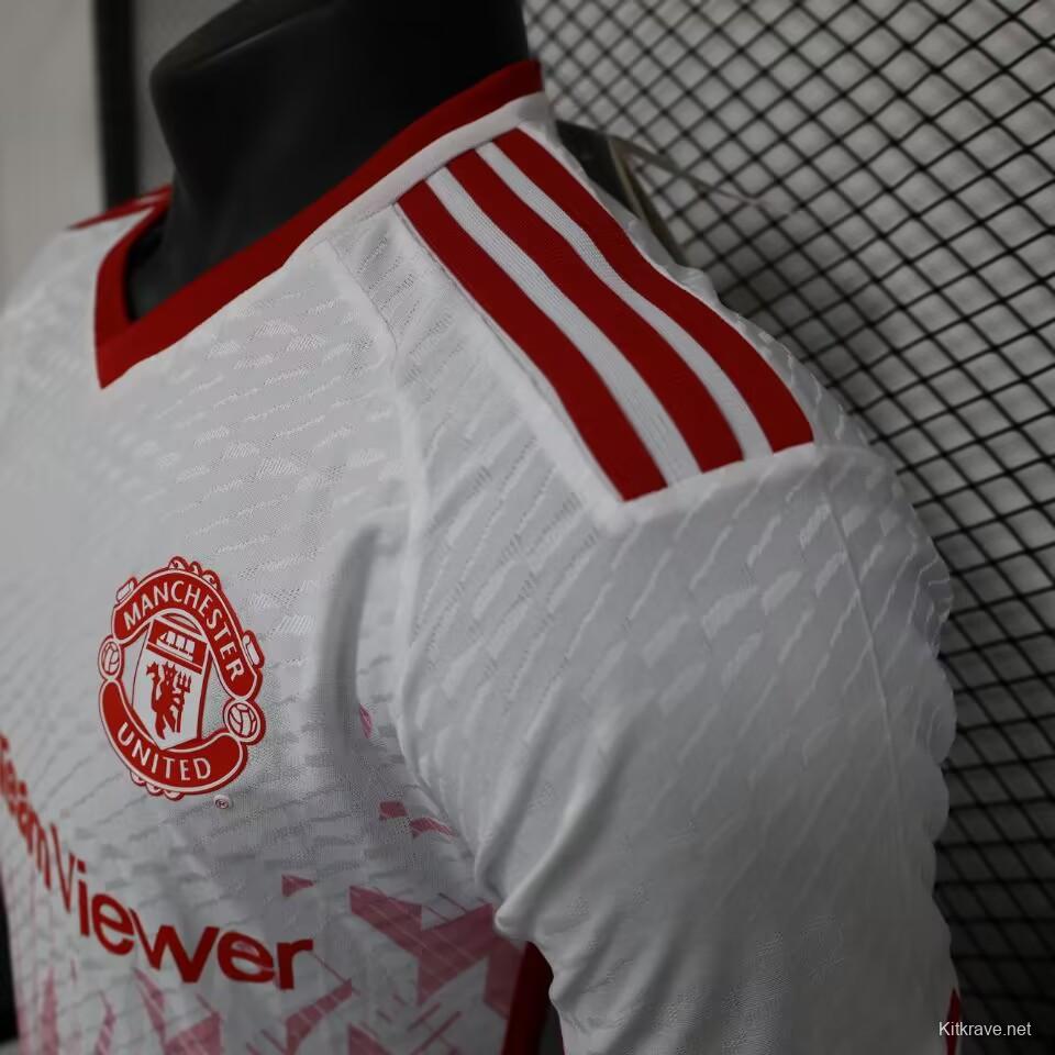 Player Version 23/24 Manchester United Away White Jersey