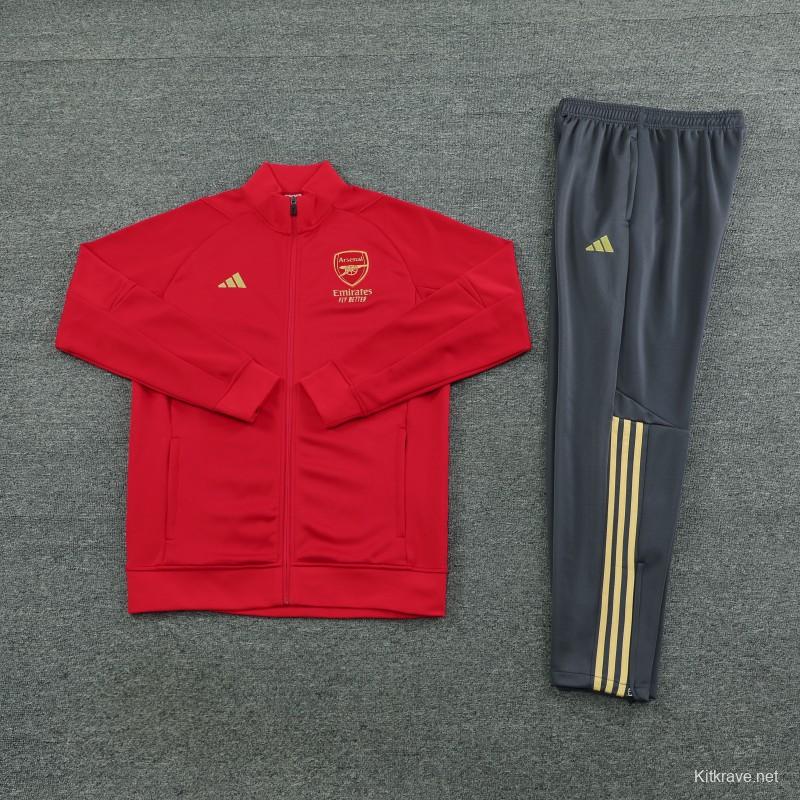 23/24 Arsenal Red Full Zipper Jacket+Pants