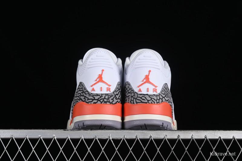 Nike Air Jordan 3 Retro Sneakers in White and Peach Orange - CK9246-121