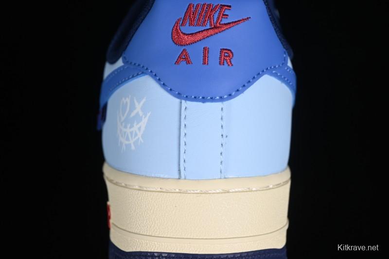 Nike Air Force 1 '07 Low Custom Casual Sneakers "Joker Red" with Full-Length Hexagonal Air Cushion - XL2402-333