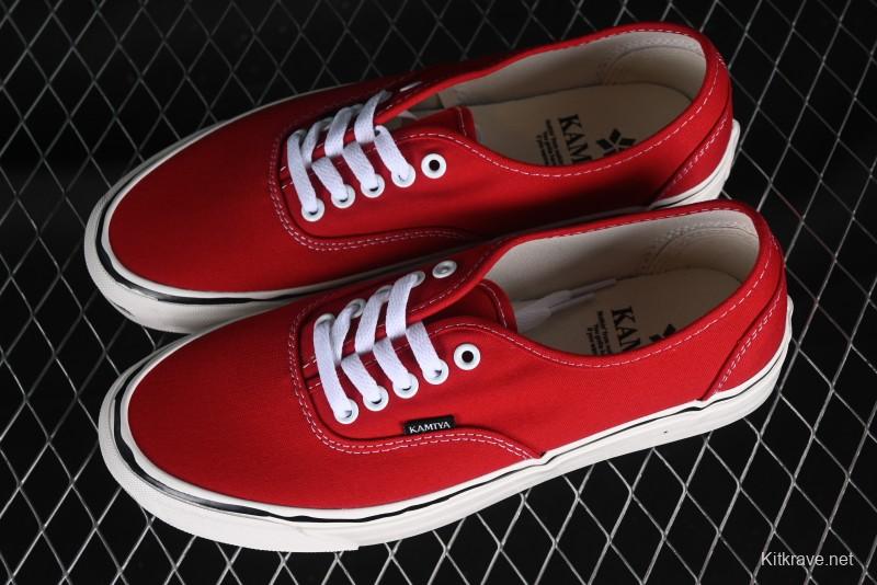 Kamiya x Vulcanize Sneaker 23AW High-End Line Mihara Yasuhiro Dissolution Red Shawn Yue Same Style Painted Letters Low-Top Canvas Shoes