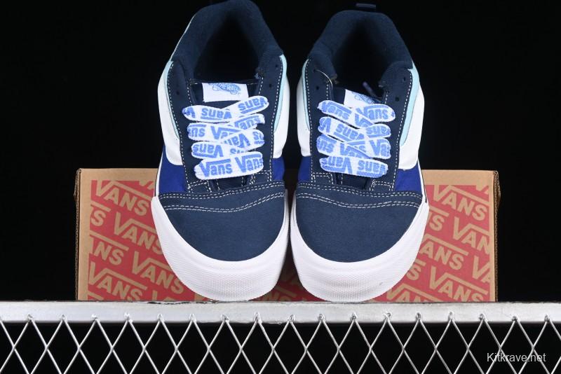 Vans Classics Knu Skool Patchwork Letter Lace-Up Chunky Tongue Platform Sneakers - VN0009QCBLK