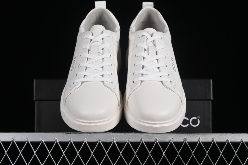 Ecco Soft 60th Anniversary Street Fun Collection Versatile White Sneakers - 63335301002
