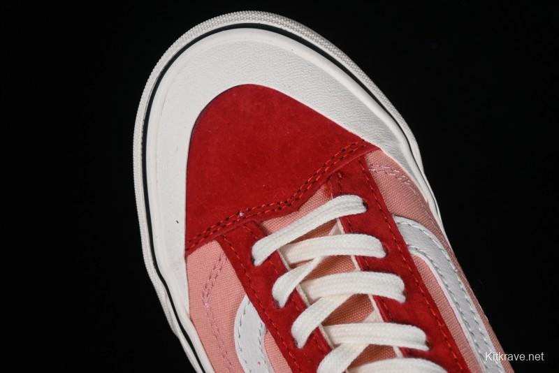 Vans Old Skool Reissue 136 High-End Pink Canvas Vulcanized Shoes with Detachable Lightweight Anti-Fatigue Insole - VN000MT6DWB