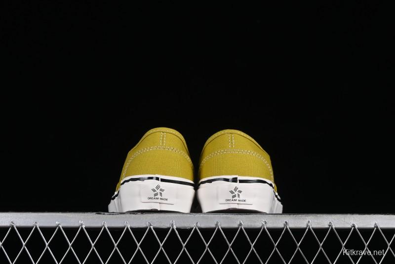 Kamiya Vulcanize Sneaker 23AW High-End Line Dissolved Yellow Canvas Shoes with Smiley Face Print Low-Top - M.C3
