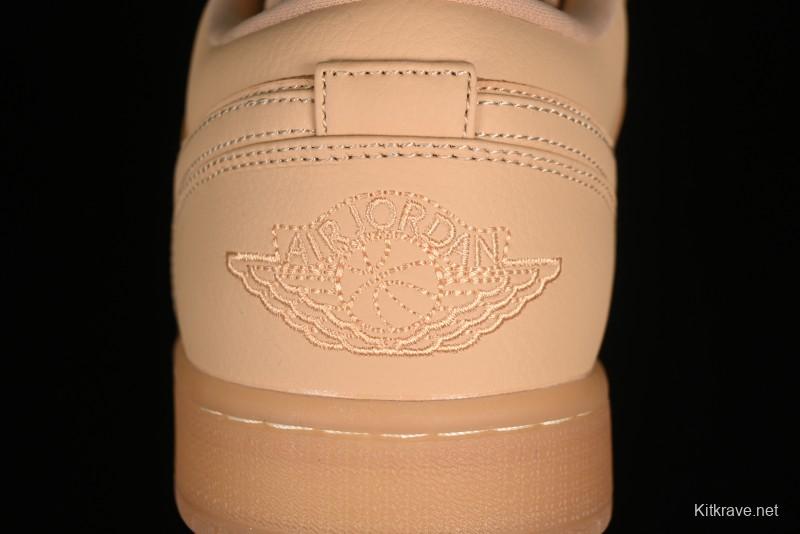 Nike Air Jordan 1 Low AJ1 Lifestyle Basketball Shoes in Warm Yellow with Gum Sole - FZ3972-294