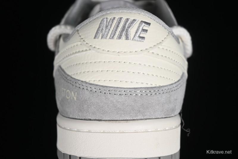 Nike SB Dunk Low LV Collaboration - Beige Grey Strap Pig Suede Anniversary High-End Custom Low-Top Casual Sneakers - SJ2068-237
