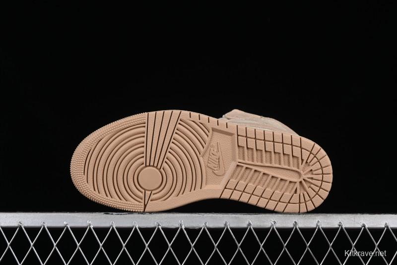 Nike Air Jordan 1 Mid AJ1 Khaki Mid-Top Basketball Shoes - FJ3448-200