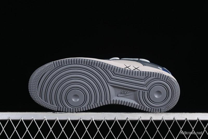 Nike Air Force 1 '07 Low Custom Strap Casual Sneakers with Kaws Collaboration - KS6869-333