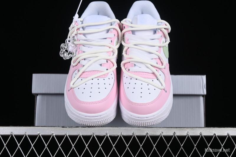 Nike Air Force 1 '07 Low Casual Sneakers with Dreamy Butterfly & Pastel Macaron Colorway - VV1998-013