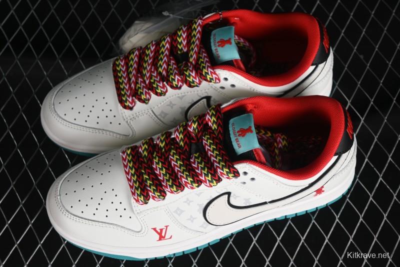 Nike SB Dunk Low LV Collaboration - Beige Violent Bear Anniversary High-End Custom Low-Top Casual Skate Shoes - SJ2068-240
