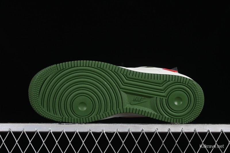 Supreme x Nike Air Force 1'07 Low Beige Green Casual Sneakers with Zoom Air Cushion - HD1968-008