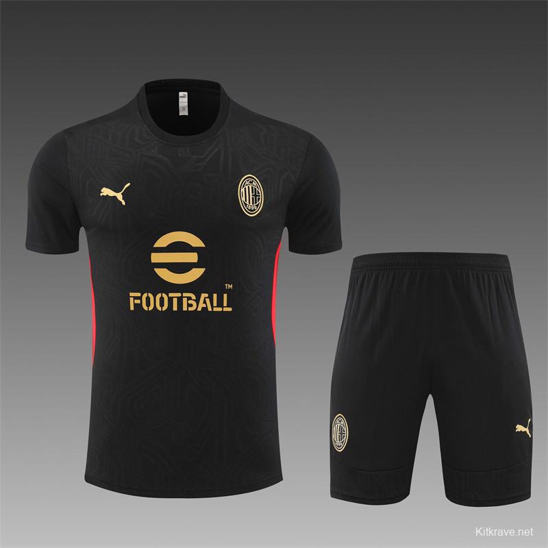 24/25 AC Milan Black Short Sleeve Jersey+Shorts