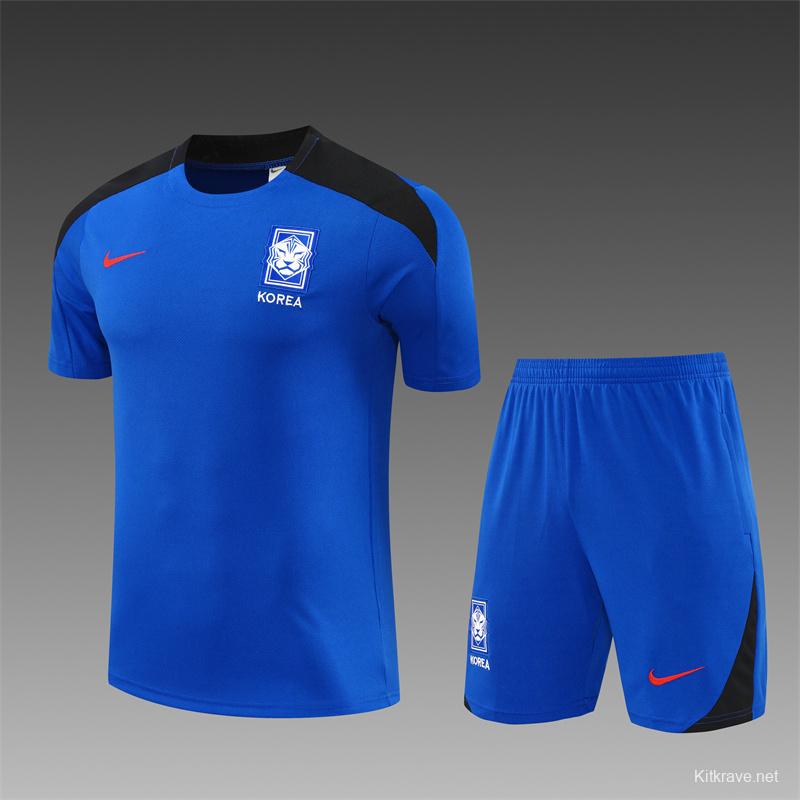 2024 South Korea Blue Short Sleeve Jersey+Shorts