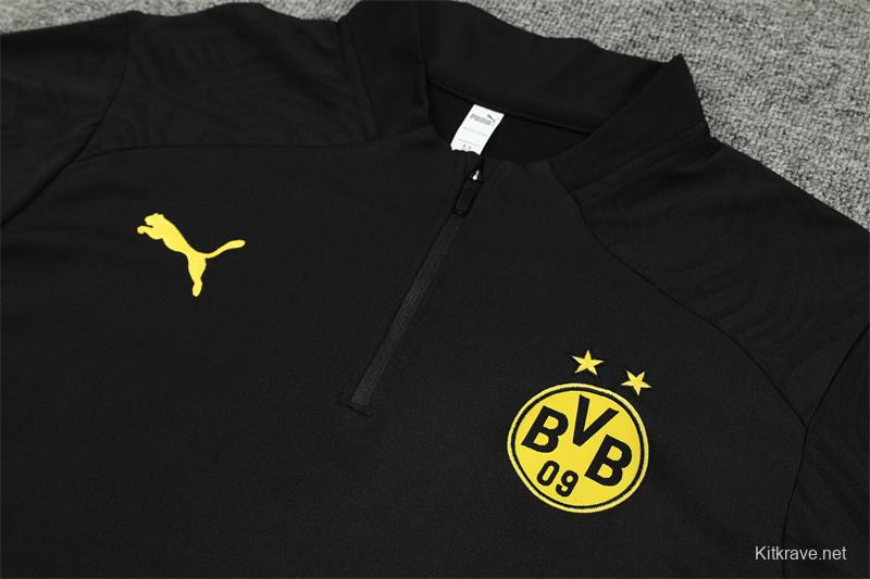 24/25 Borussia Dortmund Black Half Zipper Jacket+Long Pants