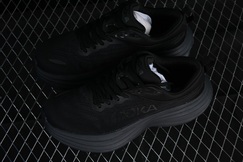 HOKA ONE ONE Bondi 8 Functional Cushioned Running Shoes with Engineered Mesh Upper - 1123202 BBLC