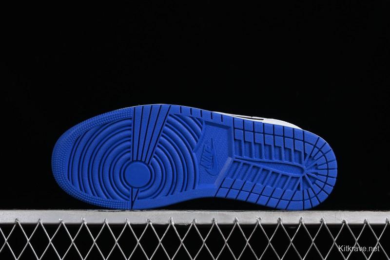 Nike Air Jordan 1 Low "Quai 54" Casual Sneakers in White Black Blue - HQ0764-001