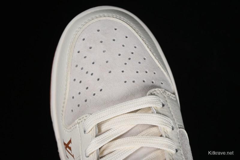 Nike SB Dunk Low LV Collaboration - Chocolate Anniversary High-End Custom Low-Top Casual Skate Shoes - FC1688-133