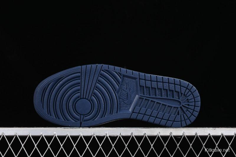 Nike Travis Scott x Fragment Design x Air Jordan 1 Low OG SP AJ1 LV Collaboration Deep Blue Low-top Casual Sneakers - LX1988-103