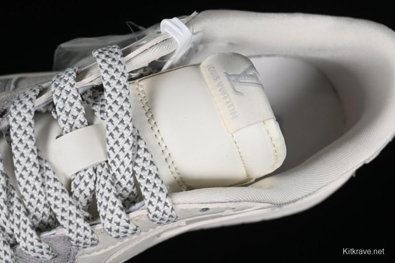 Nike Travis Scott x Fragment Design x Jordan Air Jordan 1 Low OG SP AJ1 LV Grey Denim Culture Casual Sneakers - LJ5188-004