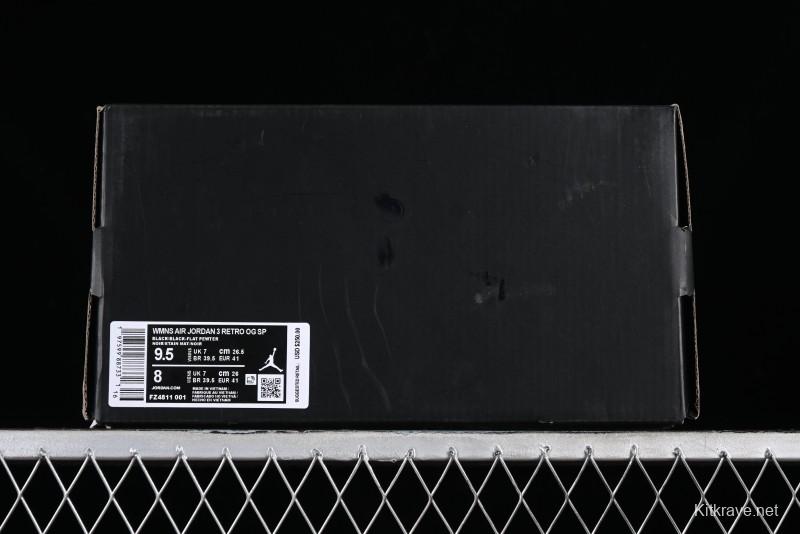 Nike A Ma Maniere x Air Jordan 3 Retro Black Sneakers - FZ4811-001