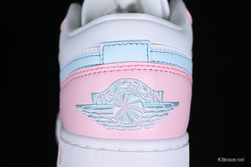 Nike Air Jordan 1 Low "White/Pink Foam/Glacier Blue" Casual Sneakers - HM3706-141