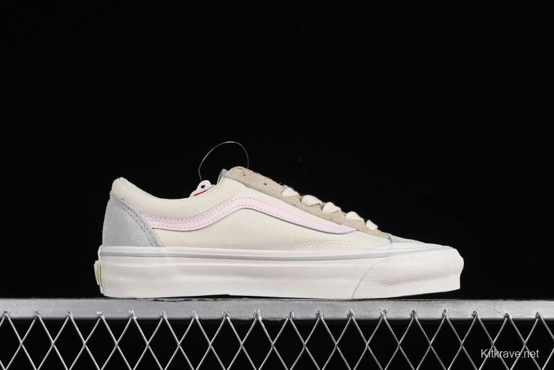 Vans Old Skool Reissue 136 Earth Macaron Patchwork Retro Casual Vulcanized Sneakers - VN000CRPGRN