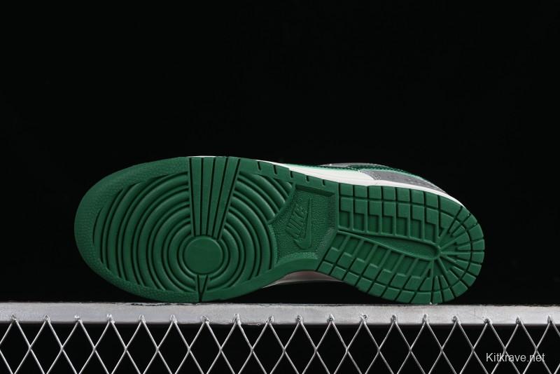 Nike SB Dunk Low Gucci Collaboration - Double G Grey Green Swoosh Anniversary Custom Low-Top Casual Skate Shoes - SF1588-134