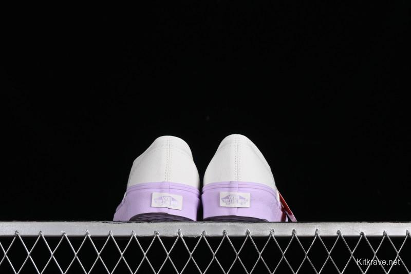 Vans Authentic White Purple Canvas Skate Shoes - VN0009PVCGX
