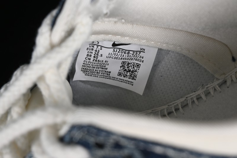 Nike SB Dunk Low LV Collaboration - Blue Denim Print Anniversary High-End Custom Low-Top Casual Skate Shoes - SJ2068-257