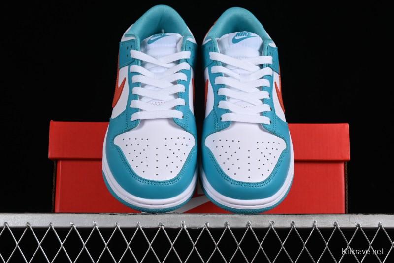 Nike SB Dunk Low Casual Skate Shoes in White Green Orange - DV0833-102