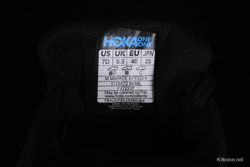 Hoka One One Mafate Speed 4 Low-Cut Professional Trail Running Shoes - 1138472 BKML