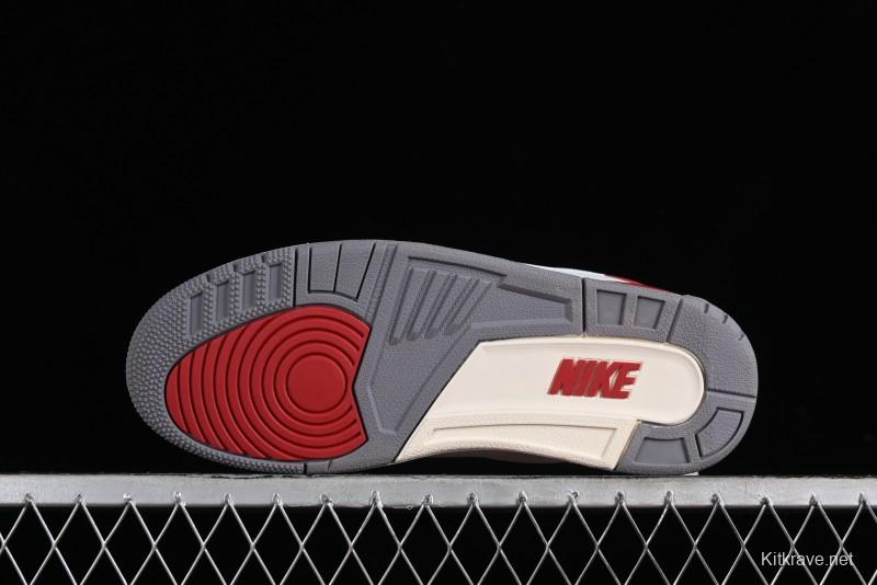 Nike Air Jordan 2/3 Retro Low Top Basketball Shoes in White and Red - FD0383-161