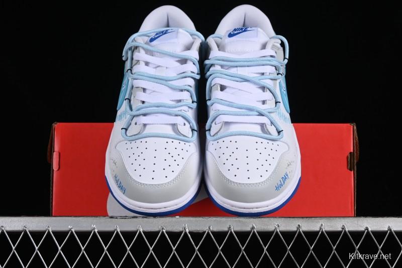 Nike Dunk Low Graffiti Deconstructed Style Casual Diary Gradient Splatter Letter SB Strap Low-Top Skate Shoes - DV0831-104