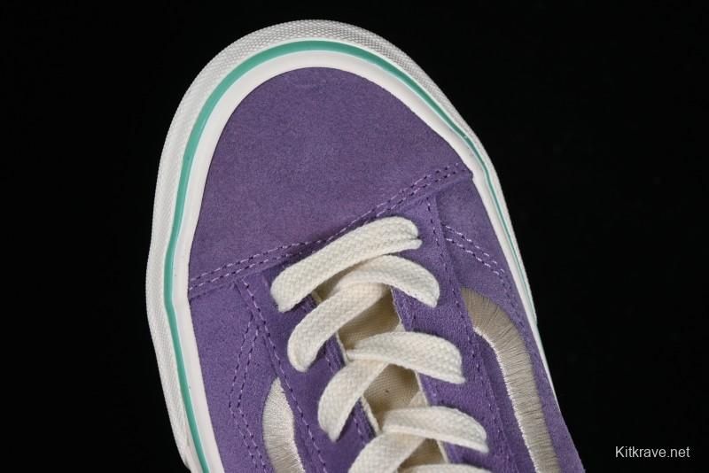 Vans Style 36 Low-Top Skate Shoes with Purple Embroidery - VN000CRPGRN