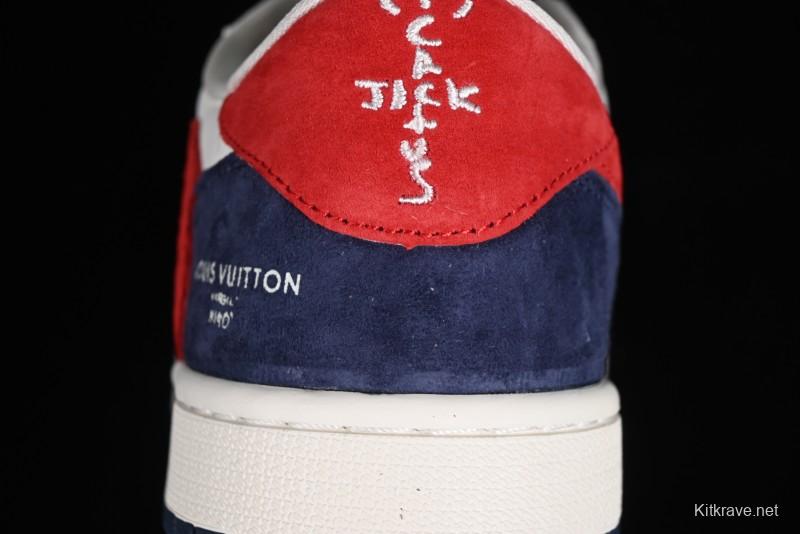 Nike Travis Scott x Fragment Design x Jordan Air Jordan 1 Low OG SP AJ1 LV Blue Red Low-top Casual Sneakers - YQ2088-670