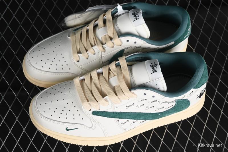 Nike Travis Scott x Fragment Design x Air Jordan 1 Low OG SP AJ1 Retro Sneakers with Unique Collaboration Details - YQ2088-669