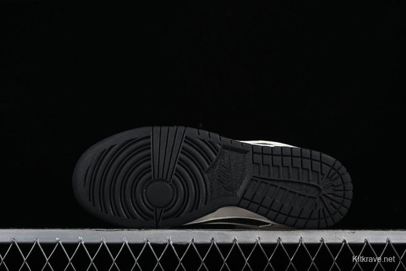 Nike SB Dunk Low Hermes Collaboration - Beige Swoosh Anniversary High-End Custom Low-Top Casual Skate Shoes - XD6188-038