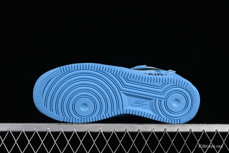 Nike Off White x Air Force 1 Low OW Collaboration Transparent Blue Casual Sneakers - AO4606-400
